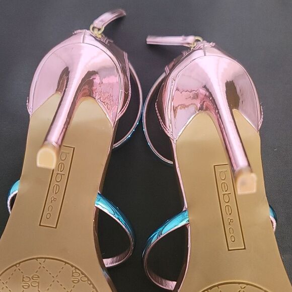BRAND NEW BEBE&CO MULTI-COLOR STRAP ROUND-TOE HIGH HEEL STILETTOS SANDAL - Picture 13 of 16